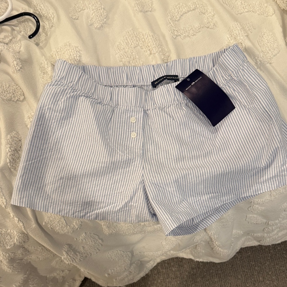 Brandy Blue Striped Women Shorts